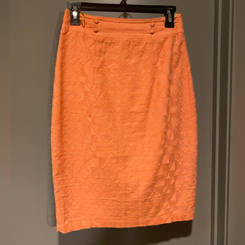 Anthropologie The Addison Story Peach Pencil Skirt Size 2